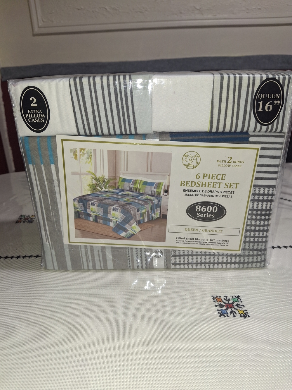 8600 Series 6-Piece Queen Bedsheet Set in Multicolor Stripe